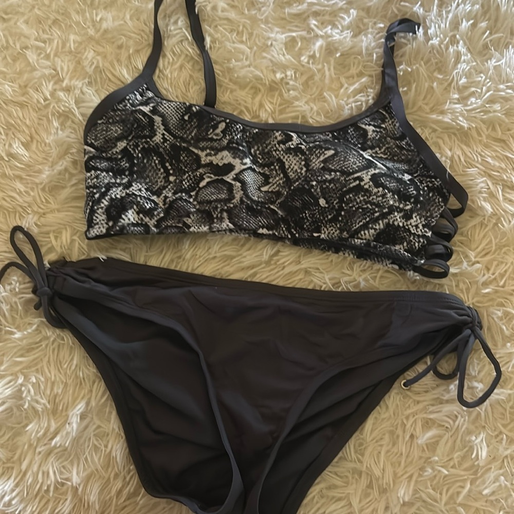 Grey and white bikini